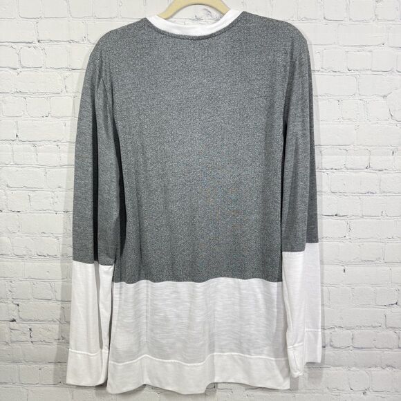 Nike Spartan Long Sleeve Shirt Men Large Gray White Layered Streetwear Dri Fit - Picture 2 of 10